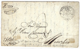 1855 - Lettre From BOLOGNA , Back Fr. N°3 Canc. " Croix De St André " - Papal States