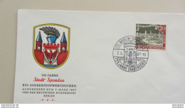 Berlin: FDC-Brief Mit 20 Pf "Stadt Spandau" SoSt. Berlin-Spandau Vom 7.3.57 "750 Jahre Stadtrechte" Knr: 159 - 1948-1970