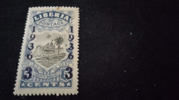 LİBERYA--1936-  5 C      DAMGASIZ  SÜRSAJED 1936 - Liberia