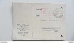 Lokal/Bar: Orts-Karte DRESDEN NEUST.  6 R2r (große Type) Vom 10.10.45 Mit Aktenlochung Knr: Barfr. - Lettres & Documents