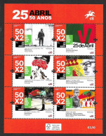 Portugal 2024 - 50 Anos Do 25 De Abril De 1974 - Bloco Alusivo - Nuovi