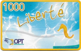 New Caledonia - OPT - Liberte - Seahorse (Medium Expiry Date), GSM Refill 1.000CFP, Exp.31.12.2008, Used - New Caledonia