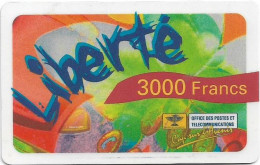 New Caledonia - OPT - Liberte - Flowers, Type #3B (Reverse 2), GSM Refill 3.000CFP, Exp.31.12.2002, Used - Neukaledonien