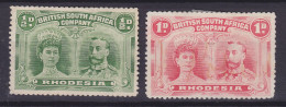 British South Africa Company 1910 Mi. 101c, 102, ½P & 1P King George V. & Queen Mary 'Double Heads' Issue, MNG(*) - Sin Clasificación
