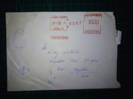 ARGENTINE; Enveloppe Cirulée Avec Affranchissement Mécanique  à Destination De Santa Fe. Année 1985 - Usati