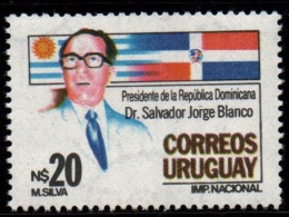 1986 Uruguay President Blanco National And Dominican Flags #1225 ** MNH - Uruguay