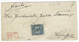 1871- Domestic Cover Fr. Y & T N°8 ( Perçage III ) Bleu S/ Azuré + Red ANK 6 /4 Framed - Signed Calves - Briefe U. Dokumente