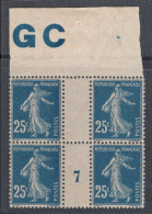 Semeuse 140**/MNH- Millésime GC 7, Papier Gris, Tbc, Sublime, Rare ! Cote : 180€ - Millesimes