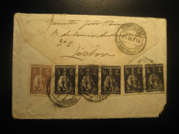 LISBOA 1918 To Figueira Da Foz 6 Stamp Ceres On Cancel Cover PORTUGAL - Briefe U. Dokumente