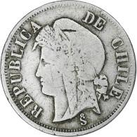 Chili, 2 Centavos, 1876, Santiago, Cupro-nickel, TB, KM:147 - Cile