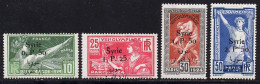 Syrie 1924 Yvert 149 / 152 * TB Charniere(s) - Neufs