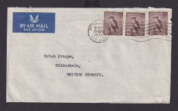 Australien Flugpost Airmail MEF 6d Tiere Vögel Melbourne Hildesheim 15.8.1951 - Sammlungen