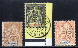 Gabon 1904 Yvert 24 / 26 (o) B Oblitere(s) - Usados