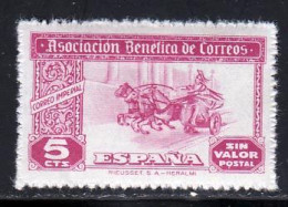 Espagne Vignette 1945 ** TB - Beneficiencia (Sellos De)