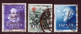Espagne 1952 Yvert 801 - 824 - 832 (o) B Oblitere(s) - Usados