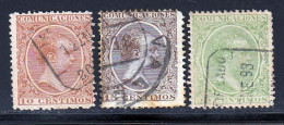 Espagne 1889 Yvert 201 / 203 (o) B Oblitere(s) - Usados