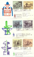 Vatican FDC 1975 Yvert 594 / 599 Monuments Fontaines - FDC