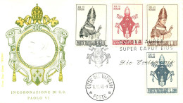 Vatican FDC 1963 Yvert 383 / 386 Couronnement Paul VI - FDC