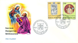 Vatican FDC 1971 Yvert 531 / 532 Saint Etienne Hongrie - FDC