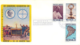 Vatican FDC 1968 Yvert 479 / 481 Colombie - FDC