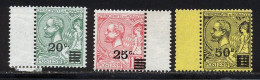 Monaco 1922 Yvert 51 / 53 * TB Charniere(s) Bord De Feuille - Unused Stamps