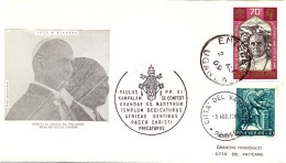 Vatican FDC 1969 Yvert 446 Voyage Ouganda - FDC