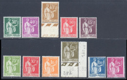 France 1932 Yvert 280 / 289 ** TB - 1932-39 Vrede