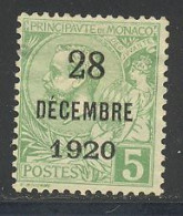 Monaco 1921 Yvert 48 (*) TB Neuf Sans Gomme - Unused Stamps