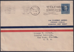 1927-PV-75 CUBA PEPUBLICA 1927 FIRST FLIGHT HAVANA – MIAMI.  - Airmail