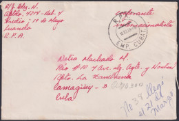 1988-H-22 CUBA 1983 ANGOLA WAR MILITAR FREE POST COVER TO HAVANA RARE “RPA”.  - Lettres & Documents