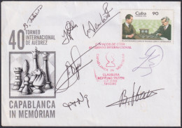 2005-CE-1 CUBA 2005 40º INTERNATIONAL CAPABLANCA IN MEMORIAN SIGNED COVER.  - Lettres & Documents