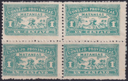 REP-543 CUBA MNH LOCAL MATANZAS REVENUE 1c BLOCK 4.  - Impuestos