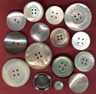 ** LOT  15  BOUTONS  NACRE ** - Knopen