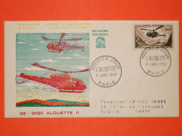 FRANCE 1er JOUR 1958-PA 37 L'Alouette 1000f Sur Enveloppe.  Superbe - Autres & Non Classés