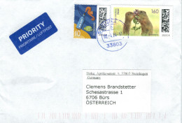 33803 Steinhagen 2024 Seepferd Flaschenpost Fisch - Ziesel Junge Wildtiere Spermophilus Erdhörnchen - Storia Postale