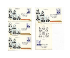 ARGENTINA 1966 MEN OF SCIENCE COMPLETE SET ON 5 FIRST DAY CARDS FDC - Brieven En Documenten