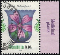 Roumanie 2023 Oblitéré Used Plantes Médicinales Malva Sylvestris Grande Mauve Y&T RO 6964 SU - Gebraucht