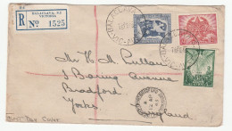 1946 Reg Balaclava AUSTRALIA Peace FDC To Bradford GB Cds Stamps Cover Registered Label - Ersttagsbelege (FDC)