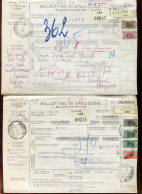 "ITALIEN" 1970, 2 Auslandspaketkarten Nach Belgien, Frankaturen ! (B1081) - Paquetes Postales