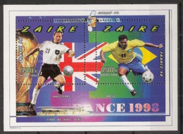 ZAIRE - 1997 - Bloc Feuillet BF N°YT. 53 - Football World Cup France - Neuf Luxe ** / MNH / Postfrisch - Nuovi