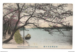 Postcard Japan Tokyo Cheery Blossoms On Sumida River Boat Flowers Unposted - Tokyo