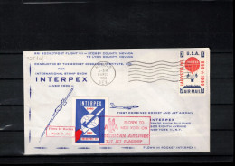 USA 1960 INTERPEX Rocket Mail With Imperforated Label Interesting Cover - Covers & Documents