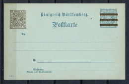 WURTEMBERG POSTAL STATIONERY - Ganzsachen