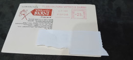 CARTOLINA PUBBLICITARIA CON AFFRANCATURA MECCANICA ROSSA FLORICOLTURA VITTORIO BARNI PISTOIA- - Franking Machines (EMA)