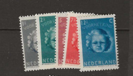 1945 MNH Nederland NVPH 444-48 Postfris** - Ongebruikt