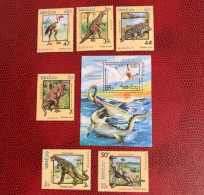 LAOS 1988 Bloc 1v Complete 6v Neuf MNH ** Mi 1075 / 1080 Bl 155 Reptil Reptile Rettile Schlange - Prehistóricos