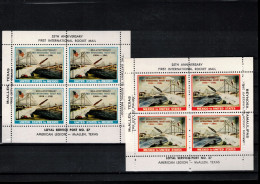 USA  1961 Rocket Mail - 25th Anniversary Of First International Rocket Mail From Mexico To USA - 2x Different Block Of 4 - Cartas & Documentos