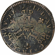 France, Louis XV, 16 Deniers, 1727, Pau, Cuivre, TB+, Gadoury:277 - 1715-1774 Luigi XV Il Beneamato