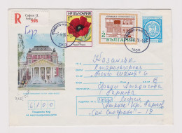 Bulgaria Bulgarien 1979 Ganzsachen R-Brief, Postal Stationery Cover, Registered W/Topic Stamps Flower, Architecture /857 - Sobres