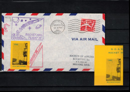 USA  1960 Rocket Mail Flight IV Rocket SOAR Interesting Cover+imperforated Label MNH - Storia Postale